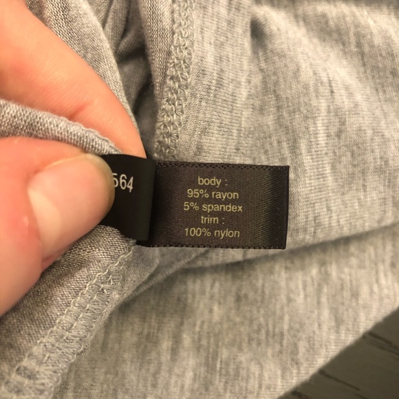 Grey Sleeveless Dress with tie waist/white mesh upper - Picture 5 of 6